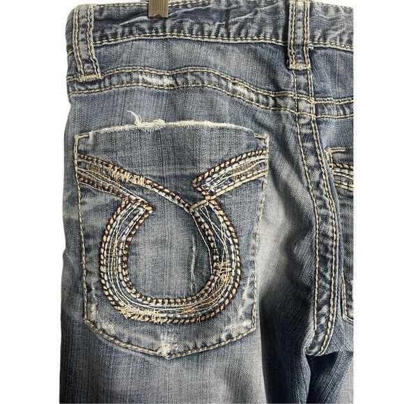 Big Star Mens  Blue Distressed Five Pocket Denim Boot Cut Jeans Size 32R - Picture 5 of 15